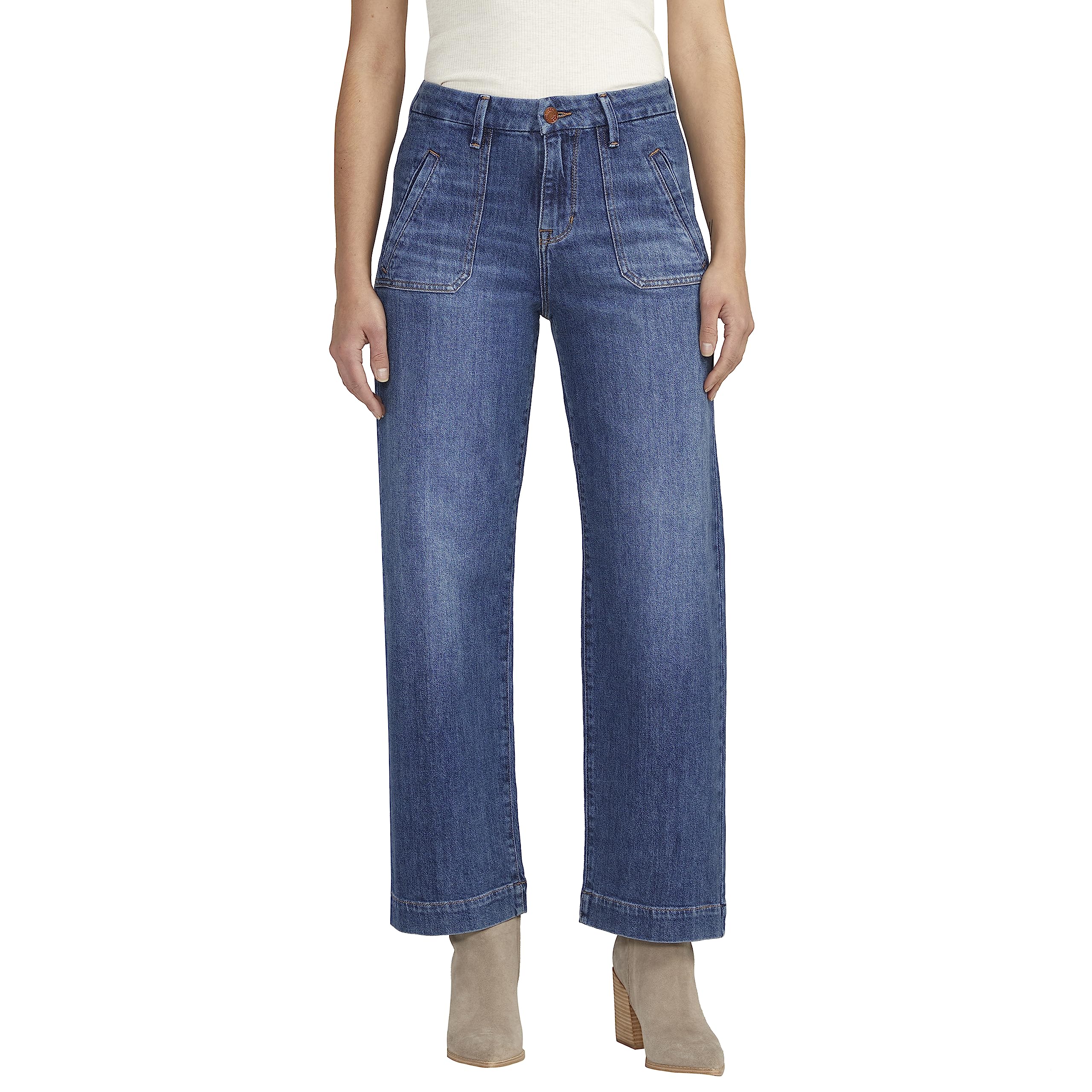 JAG Women's Sophia High Rise Wide Leg Jeans - Stretchy Comfort Fit, Trendy Flare Pants for Casual & Office Wear - Perfect for Everyday Style, Date Nights & Work Outfits