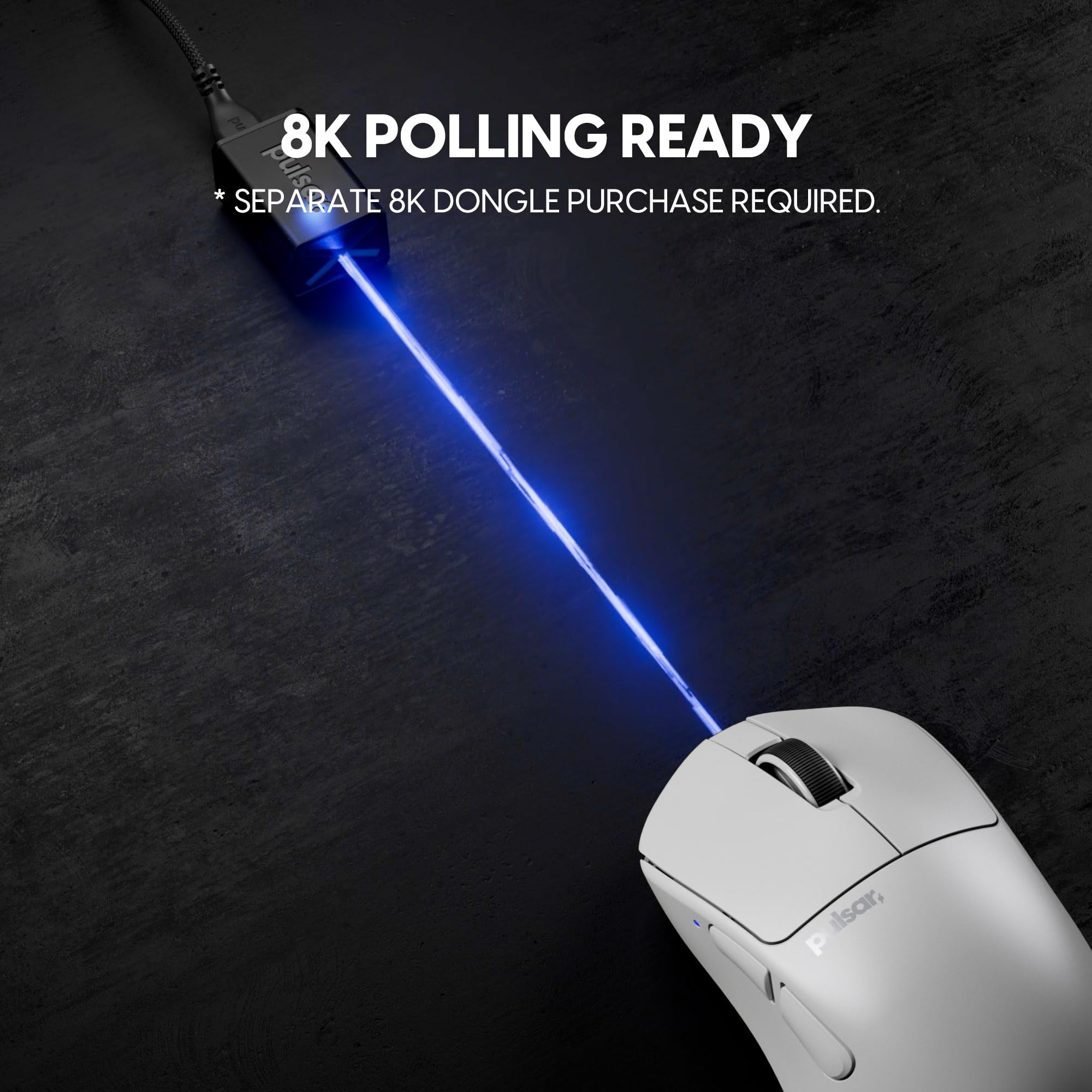 Pulsar X3 Wireless Gaming Mouse - Ultra Lightweight 50g, Hybrid Ergonomic Design, 32000 DPI Optical Sensor, 750 IPS Speed, 8K Polling Compatible (Mini Size, White) - Perfect for FPS, MOBA & Esports Gaming