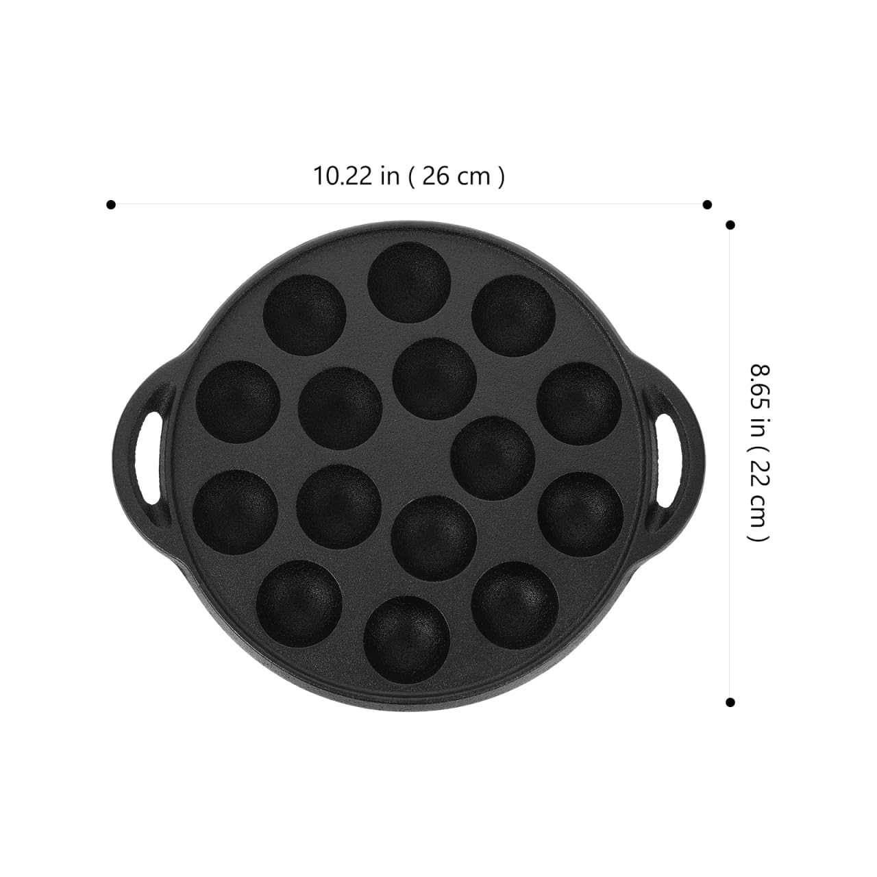Hemoton 15-Hole Cast Iron Takoyaki Pan - Nonstick Octopus Ball Maker & Meatball Griddle - Perfect for Japanese Snacks, Party Appetizers & Home Cooking (Black)