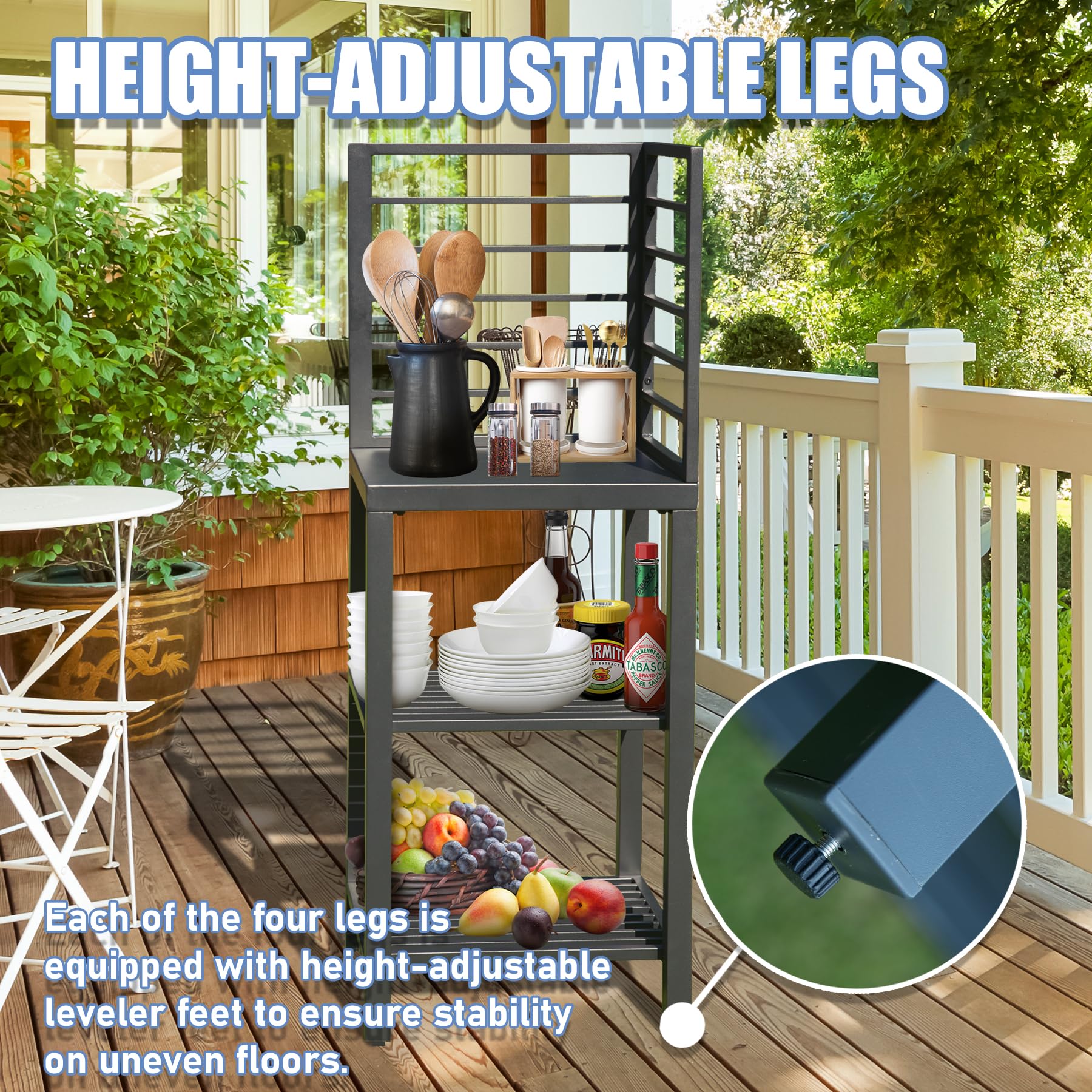 Premium Aluminum Outdoor Kitchen Island with Storage - Freestanding Prep Table with Double Rack & Protective Cover - Perfect for Patio, Backyard BBQ & Outdoor Entertaining
