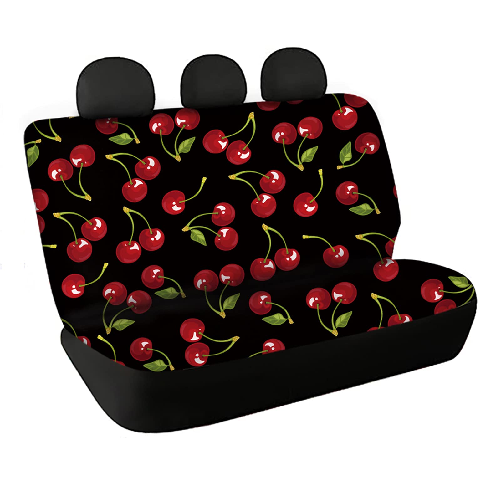 CLOHOMIN Red Cherries Print 2-Pack Car Seat Covers - Universal Fit for Cars, Trucks, SUVs & Vans | Back Seat Protection & Style Upgrade | Perfect for Road Trips & Family Travel