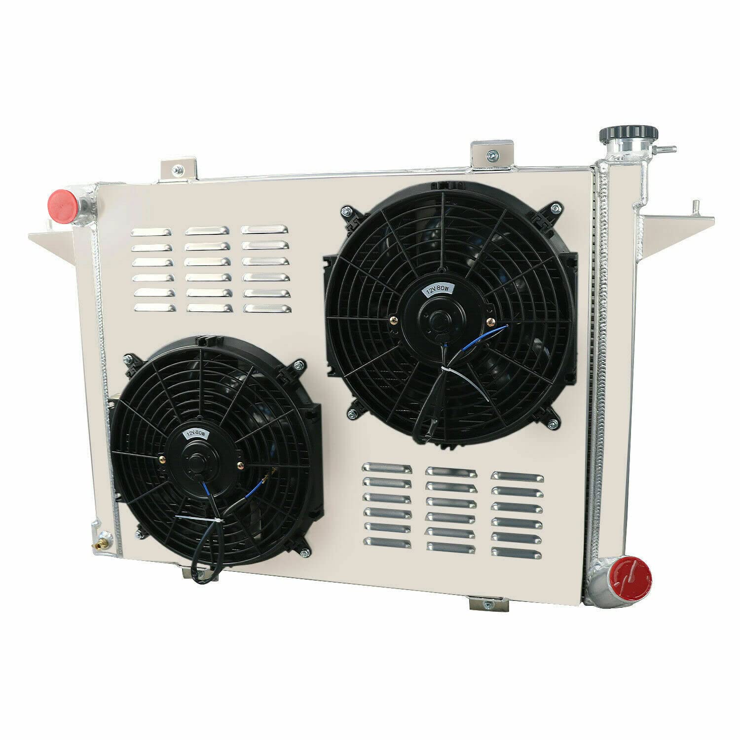 1989-1993 Dodge D250 D350 W250 W350 5.9L Cummins Diesel MT 3-Row Aluminum Radiator with Shroud, Fan & Relay Kit - Heavy Duty Cooling Upgrade for Towing, Off-Road & High-Performance Applications