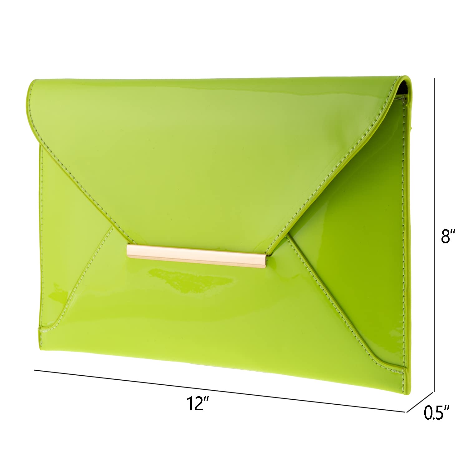 JNB Faux Patent Leather Envelope Candy Clutch Bag - Stylish Evening Clutch for Women, Perfect for Parties, Weddings & Special Occasions