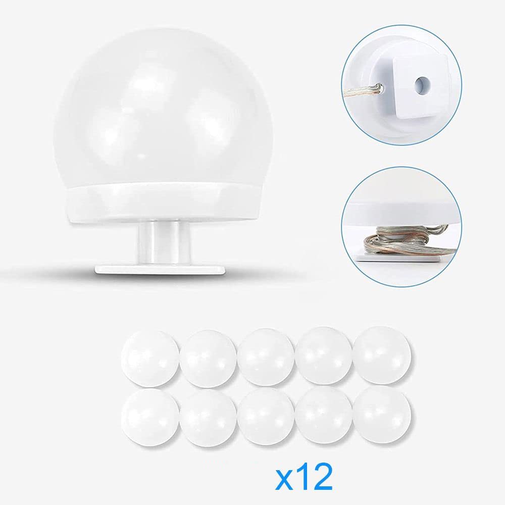 Andy's Orchids Vanity Mirror Lights Kit - 12 LED Bulbs with Adjustable Color & Brightness, Dimmable Makeup Lights for Dressing Room, Bathroom, and Bedroom Vanity Mirror Lighting