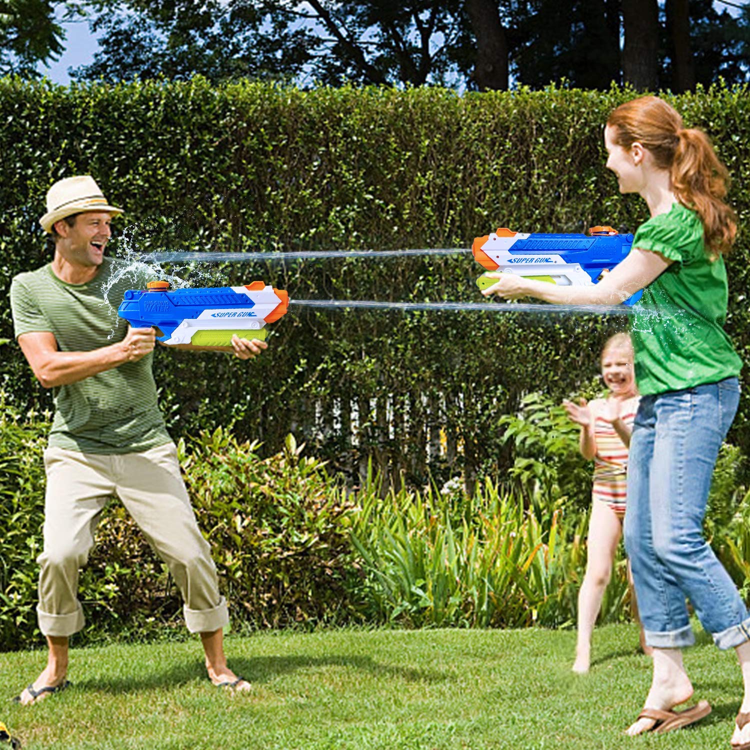 **Best Water Guns for Kids - 1000cc Summer Soaker Squirt Guns, Outdoor Water Toy for Boys & Girls Ages 3+ & Adults - 2 Pack Pool Toys for Beach, Backyard, and Water Fights (Blue)**