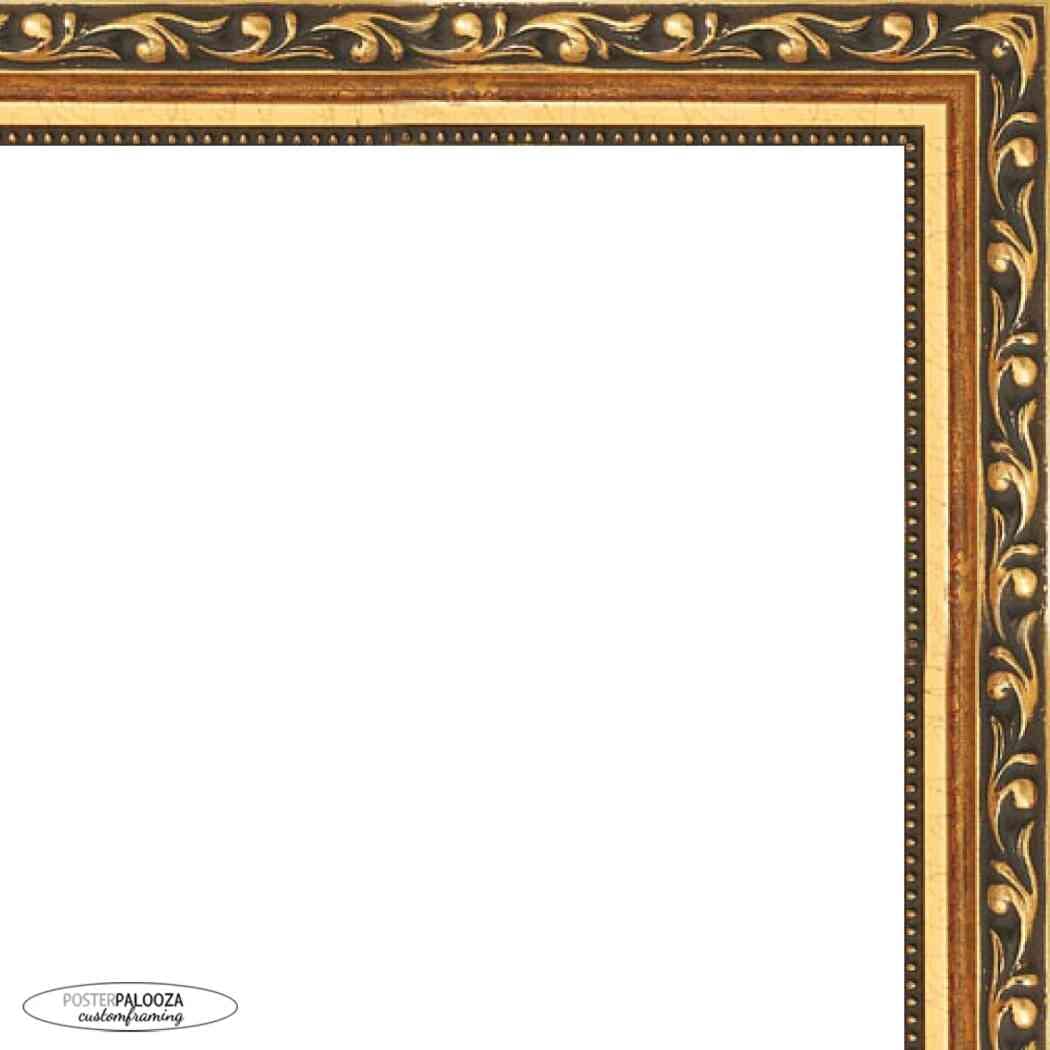 36x28 Traditional Gold Wood Picture Frame with UV Acrylic - Complete Set Includes Plexiglass, Foam Board Backing & Hanging Hardware - Perfect for Posters, Artwork, Photos and Home Decor