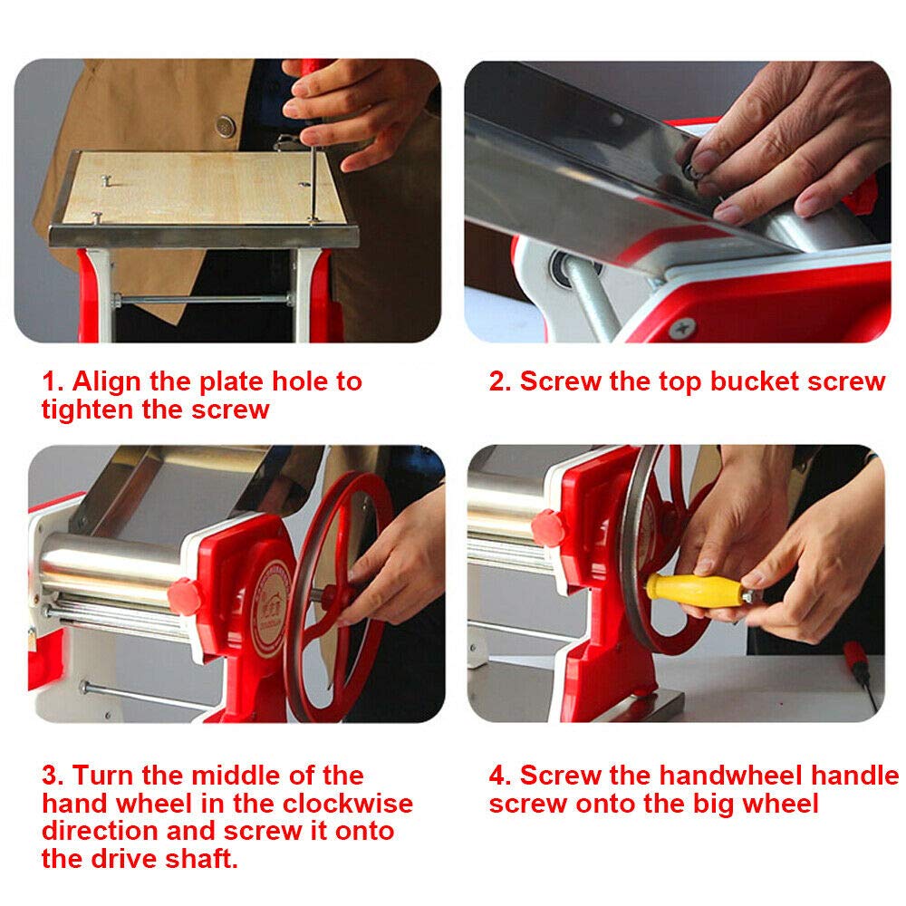 Commercial Pasta Roller Machine - Adjustable Thickness Hand Crank Noodle Maker for Homemade Spaghetti, Fettuccine, Lasagna & Dumpling Dough | Perfect for Italian Restaurants, Home Kitchens & Culinary Schools