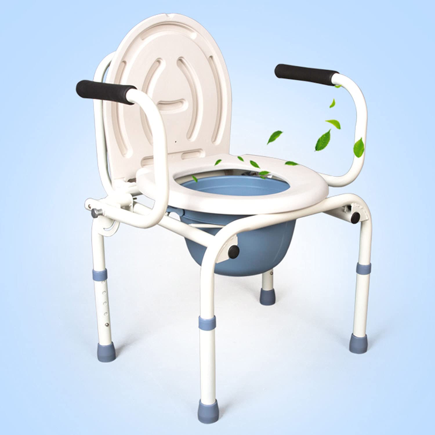 3-in-1 Commode Chair with Bucket, Raised Toilet Seat & Safety Rails - Adjustable Height Bedside Toilet Chair for Elderly & Disabled - Ideal for Home Care, Hospital Use & Mobility Assistance