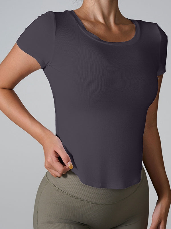 ZASUWA Women's Sexy Hollow Out High Waist Short Sleeve Tops - Perfect for Summer Outfits, Beach Vacations & Date Nights