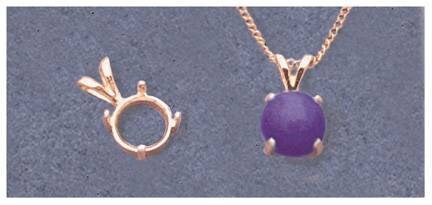 14mm Round Cabochon Pendant - Solid Sterling Silver or 14k Gold - Handmade in USA - Jewelry Making Supplies for DIY Necklaces & Bracelets