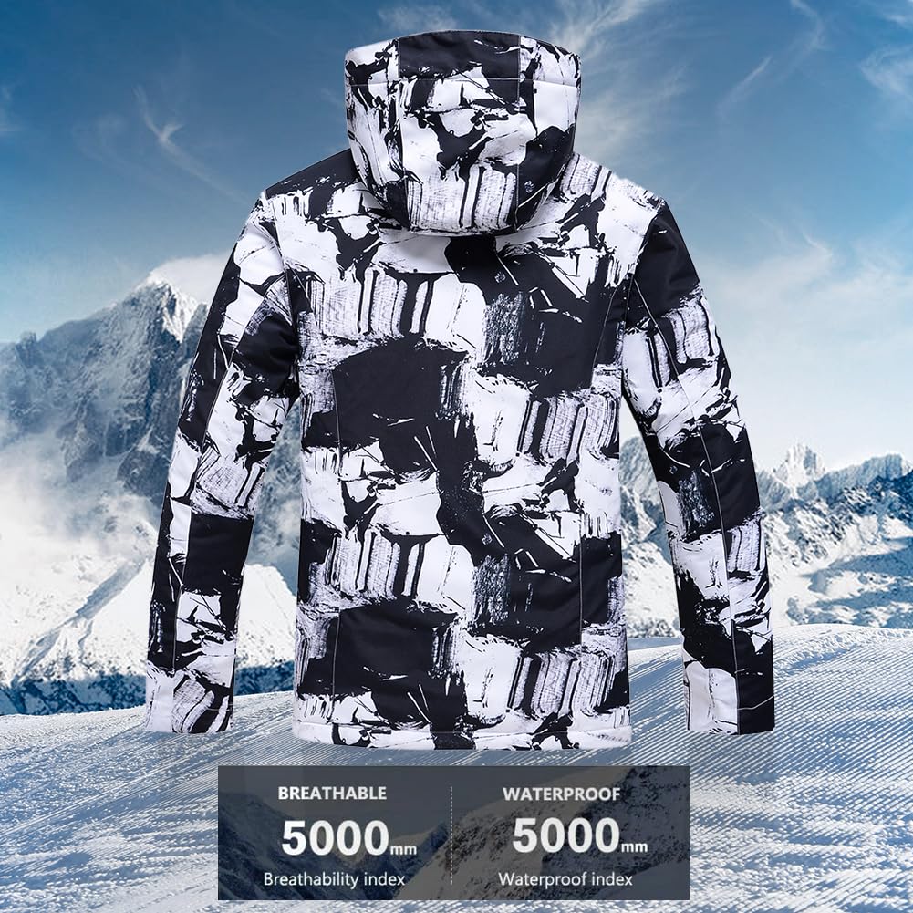 RIUIYELE Men's Insulated Waterproof Ski Jacket & Pants Set - Winter Warm Snowsuit for Skiing & Snowboarding - Perfect for Outdoor Winter Sports & Cold Weather Activities