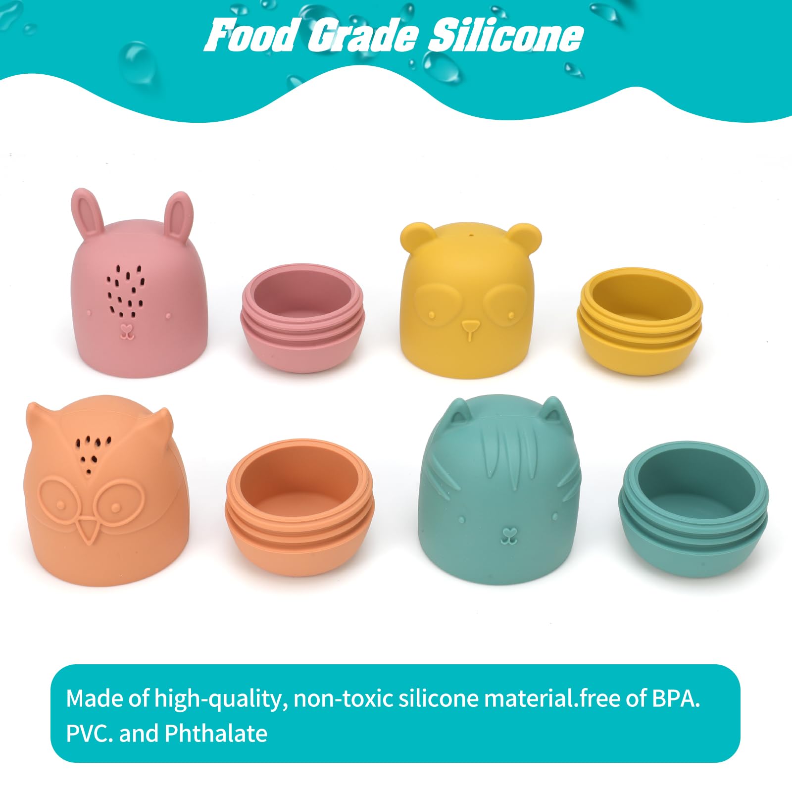 Non-Toxic Floating Bath Boats & Silicone Bathtub Toys Set - 9pcs Mold-Free Baby Bath Toys for Infants 6-18 Months | Water Table & Shower Toys for Toddlers 1-4 Years | Fun Pool Toys for Boys & Girls - Perfect for Bathtime, Sensory Play & Outdoor Water Activities