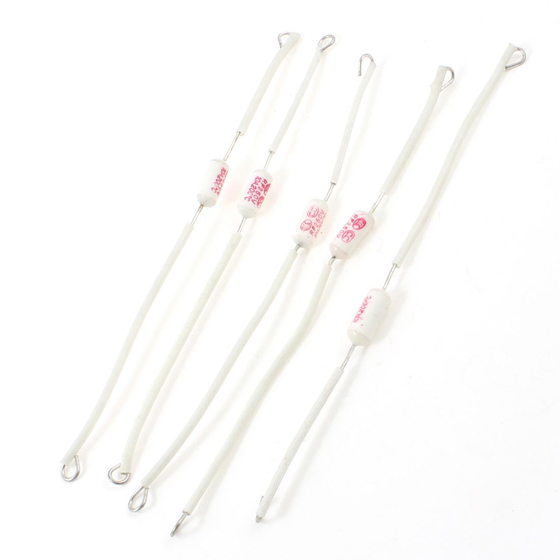 10A 250V Thermal Fuse for Rice Cooker - Nylon Coated Ceramic Metal Fuse (5Pcs, 200°C) - Perfect for Small Kitchen Appliances & Electrical Repairs