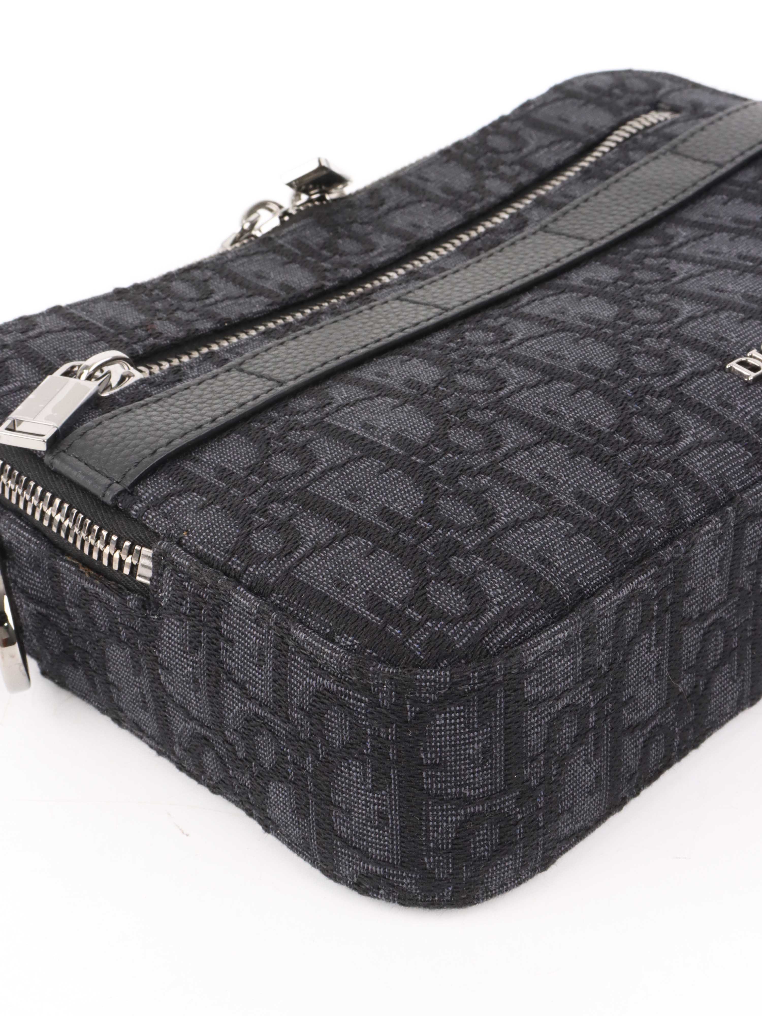 Dior Men's Black Safari Pouch Crossbody Bag - Luxury Designer Waist Pack for Travel, Gym & Everyday Use