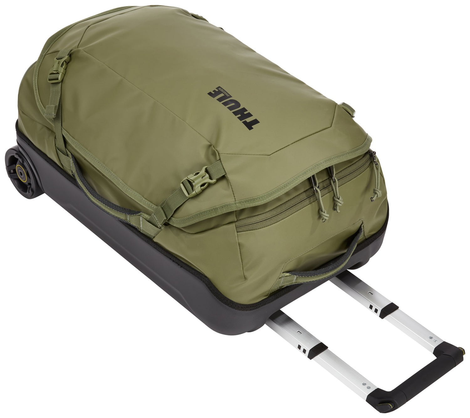 Thule Chasm 40L Wheeled Duffel Bag - Lightweight Carry-On Luggage for Travel, Sports Gear & Gym Equipment | Water-Resistant & Durable (Olivine Green) - Perfect for Airplane, Road Trips & Outdoor Adventures