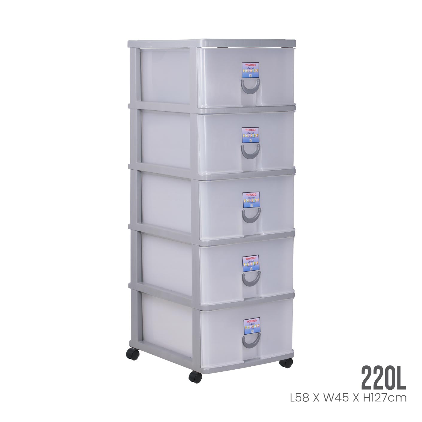 5-Tier Bitanic Storage Cabinet with Wheels (804 5) - Space-Saving Organizer for Home, Office, or Garage Storage Needs