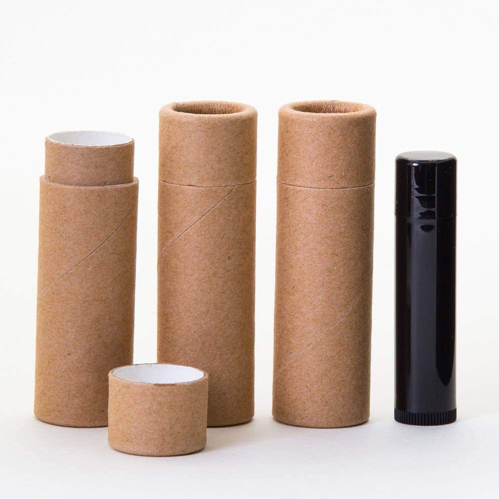 12 Pack 1/2 OZ Kraft Paperboard Tubes for Lip Balm, Deodorant, Cosmetics & Lotion - Eco-Friendly Travel Size Containers for DIY Beauty Products and Personal Care Items