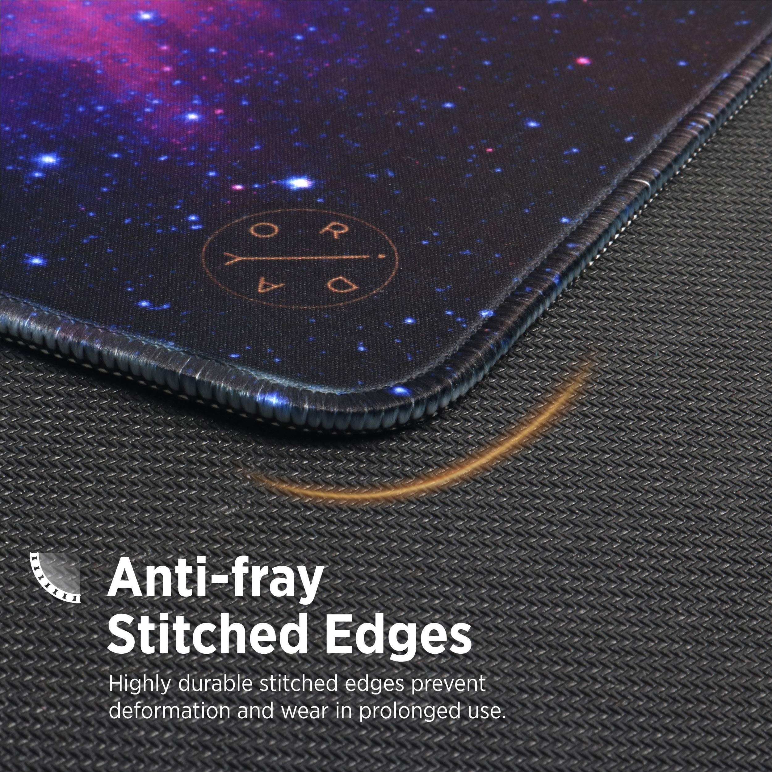Oriday Large Gaming Mouse Pad - Extended XXL (35.4x15.7x0.11 Inch) Non-Slip Rubber Base Mousepad with Stitched Edges, Waterproof Keyboard Desk Mat for PC, Laptop, Gaming, Office & Home Decor - Mysteric Galaxy Design for Gamers & Professionals