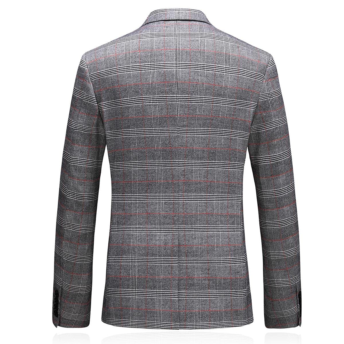 Men's 3 Piece Check Plaid Suit Set - Single Breasted One Button Jacket with Vest & Pants | Formal Business Attire, Wedding, Prom, Party & Special Occasions