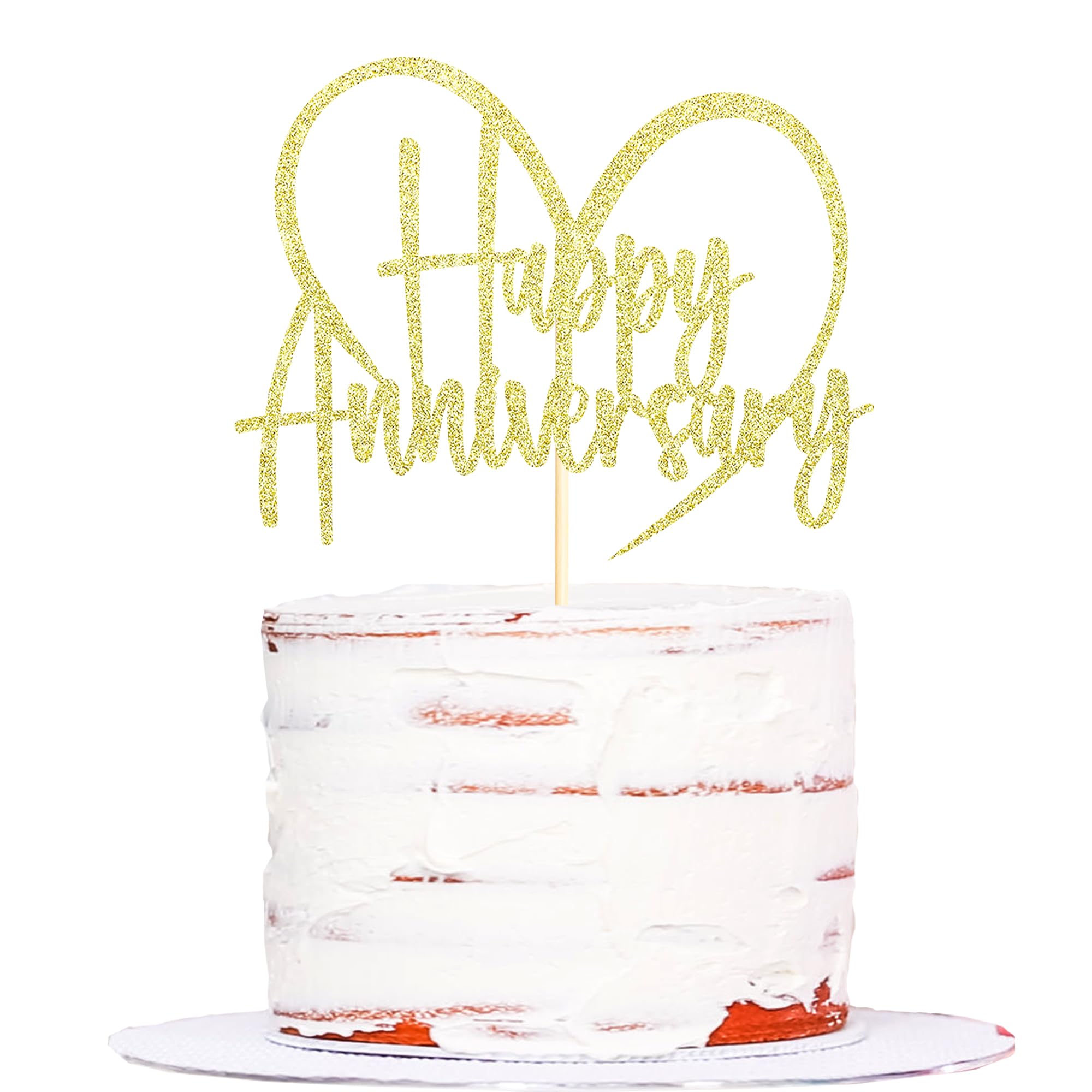 Golden Wedding Cake Topper - Mr & Mrs Anniversary Cake Decorations for Wedding, Anniversary Party - Elegant Cake Topper for Romantic Celebrations & Special Occasions