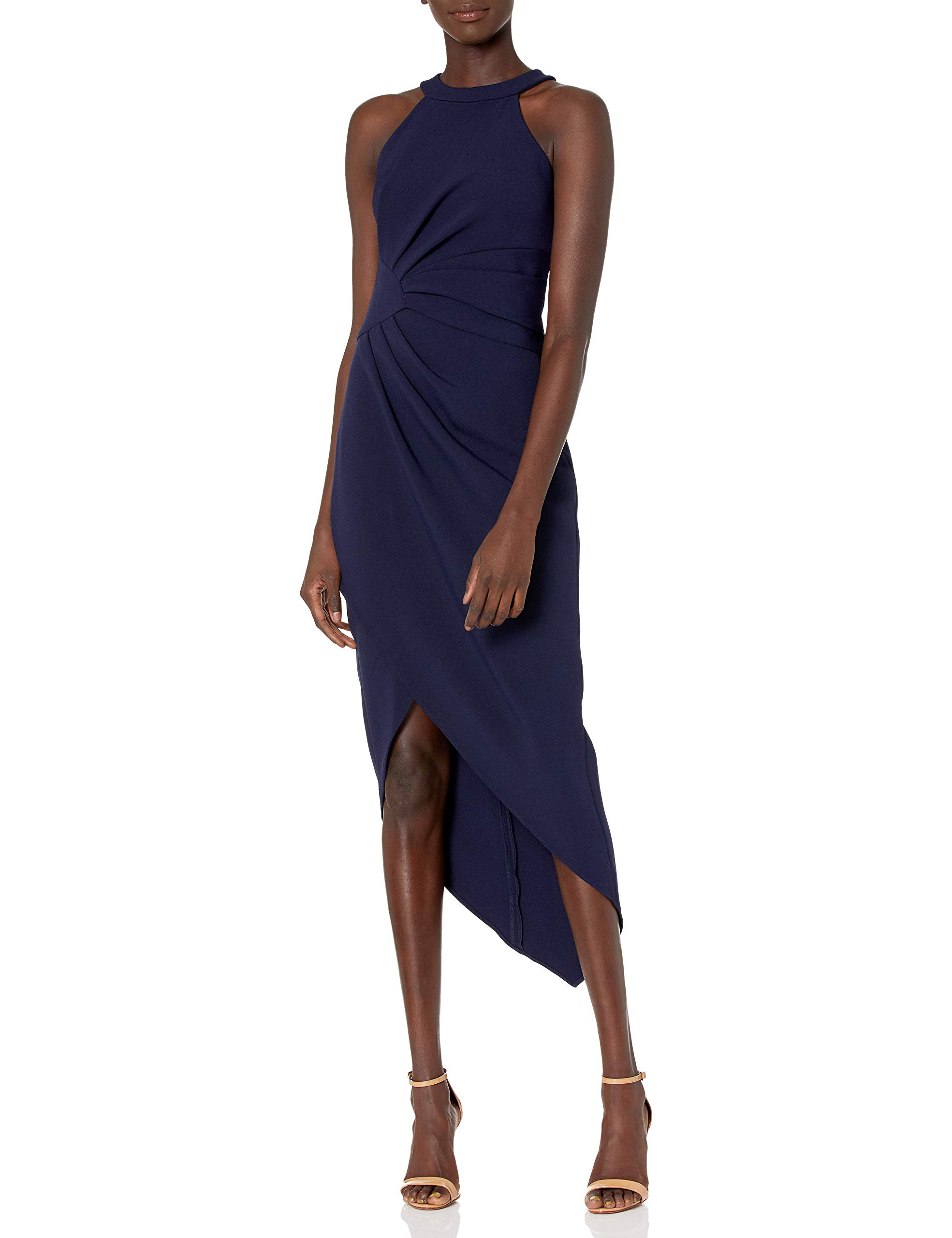Shoshanna Women's Bodycon Dress - Slim Fit Stretchy Party Cocktail Dress for Night Out, Club, Date Night | Sexy Figure-Hugging Midi Dress with V-Neck & Long Sleeves