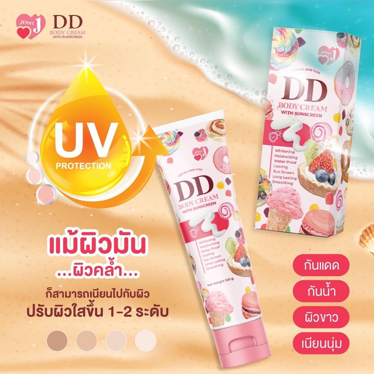 Jenny DD Body Cream - 100ml Moisturizing & Waterproof Lotion for Long Lasting Hydration & Smooth Skin | 12-Piece Set by Beautygoodshop | Perfect for Daily Skincare, Travel & Gifting [Free Beauty Gifts Included]