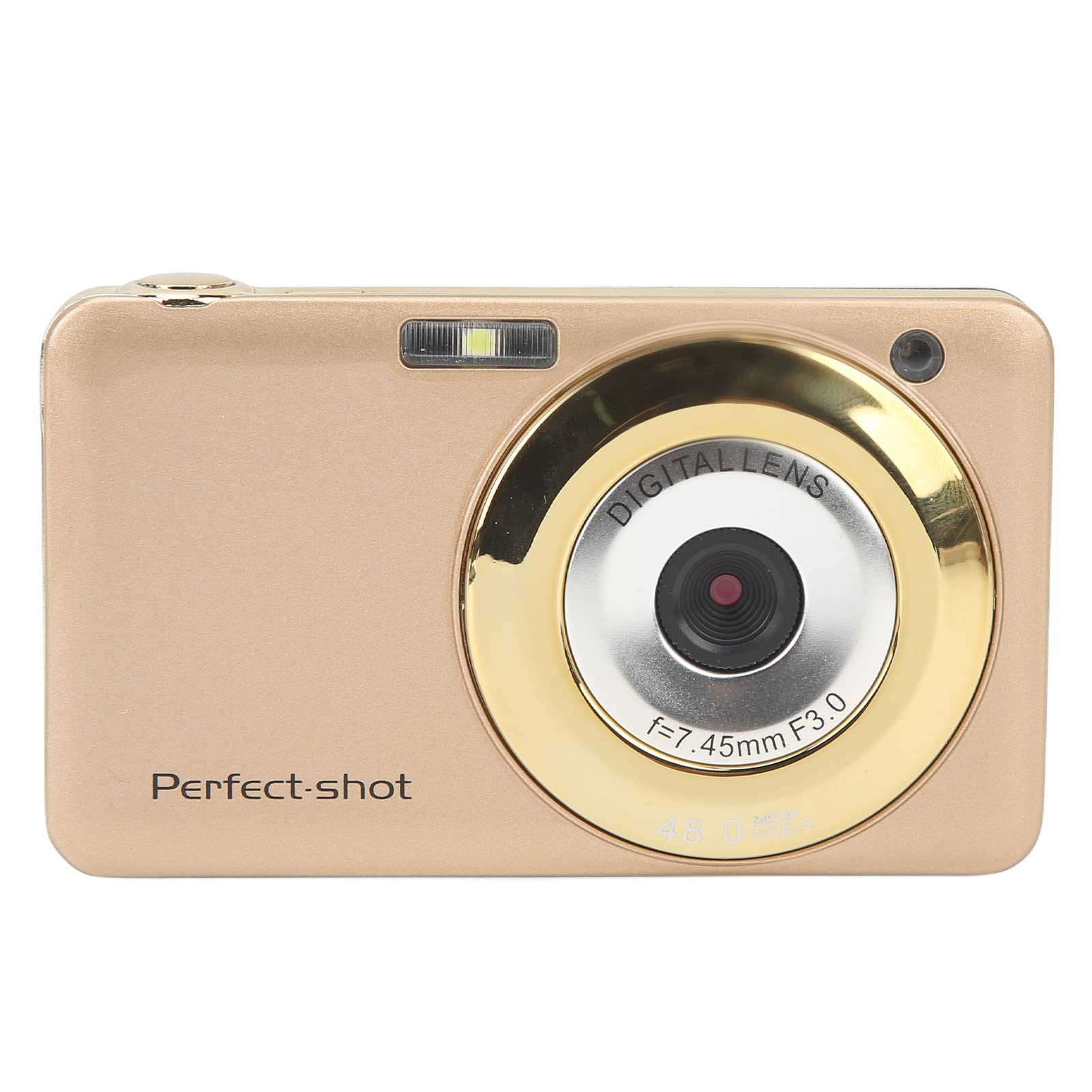 MUNEFE 2.7in LCD Digital Camera with Anti-Shake | Portable Pocket Camera for Kids & Beginners | Perfect for Travel, Birthday Gifts & Photography Learning (Gold)