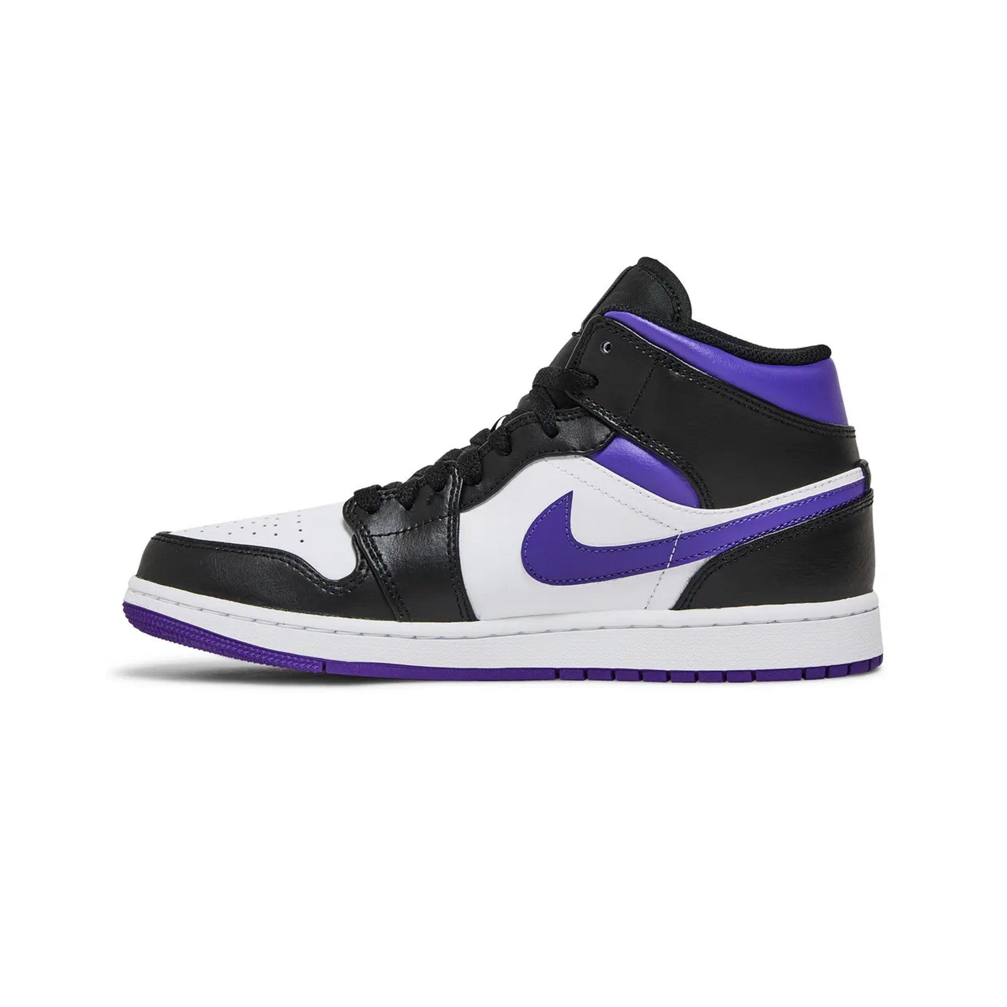 Air Jordan 1 Mid 'White Black Purple' Basketball Shoes (2022) - Men's Retro Sneakers for Casual Wear, Street Style & Basketball Games