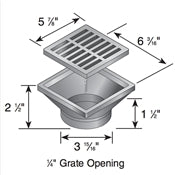 NDS 641 6x6x4 Drainage Adapter & Grate - Heavy Duty Stormwater Management for Residential and Commercial Landscapes