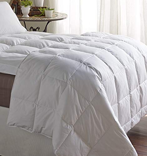 Sunflower DC-104K Classic 233 Thread Count King Size White Down Comforter - Ultra Soft & Breathable for All-Season Bedding Comfort