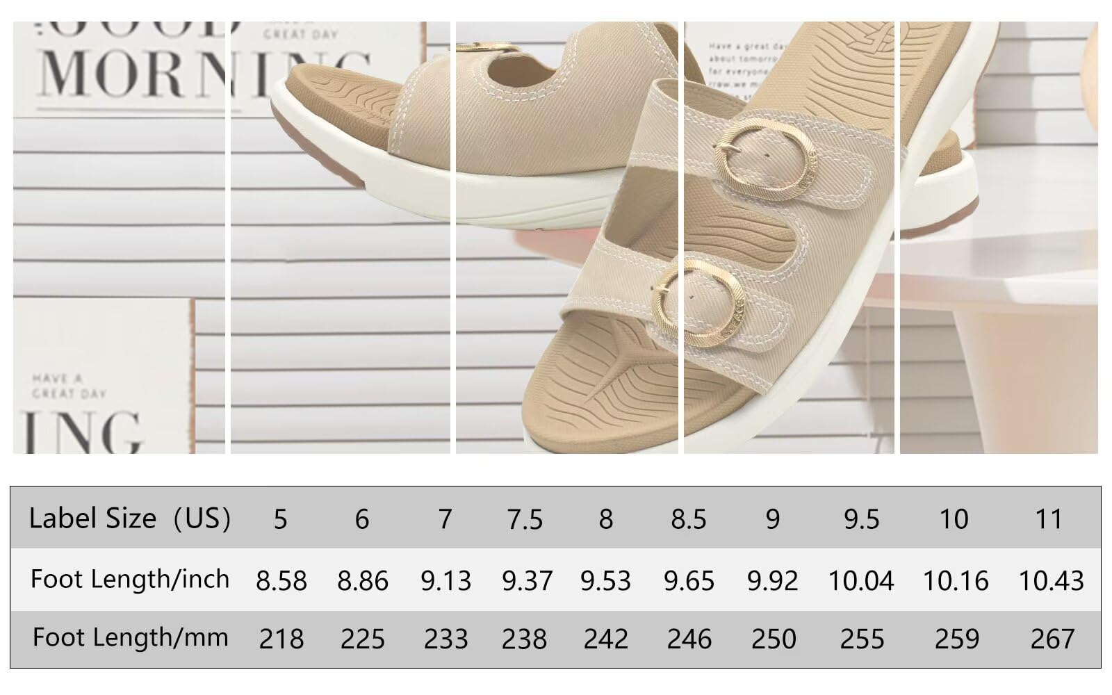 COFACE Women's Orthotic Slides - Plantar Fasciitis Relief Sandals with Arch Support, Adjustable Straps & Soft Cushion - Comfortable Flat Slip-On Slippers for Yoga, Home, and Post-Workout Recovery