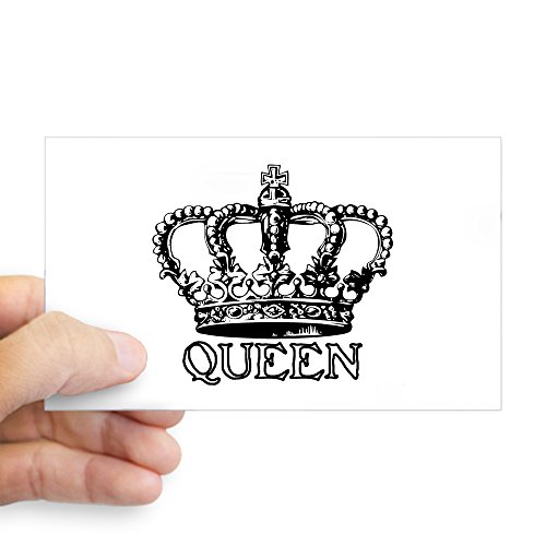 White - Queen Crown Rectangle Sticker