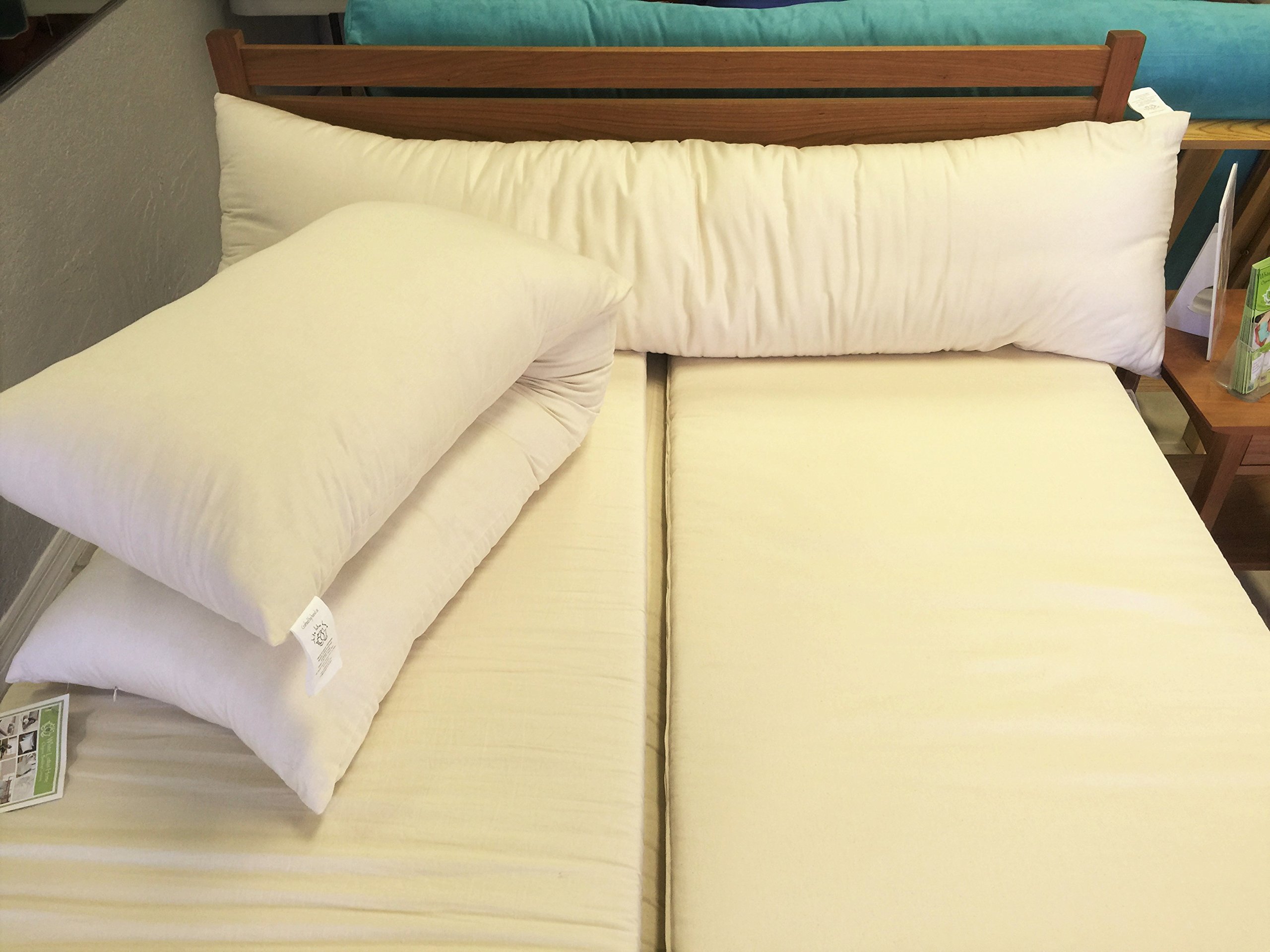 Organic Cotton Sleep Pillow with Sateen Cover - Hypoallergenic & Breathable for Side Sleepers, Back Pain Relief - Perfect for Bedroom, Travel & Office Naps