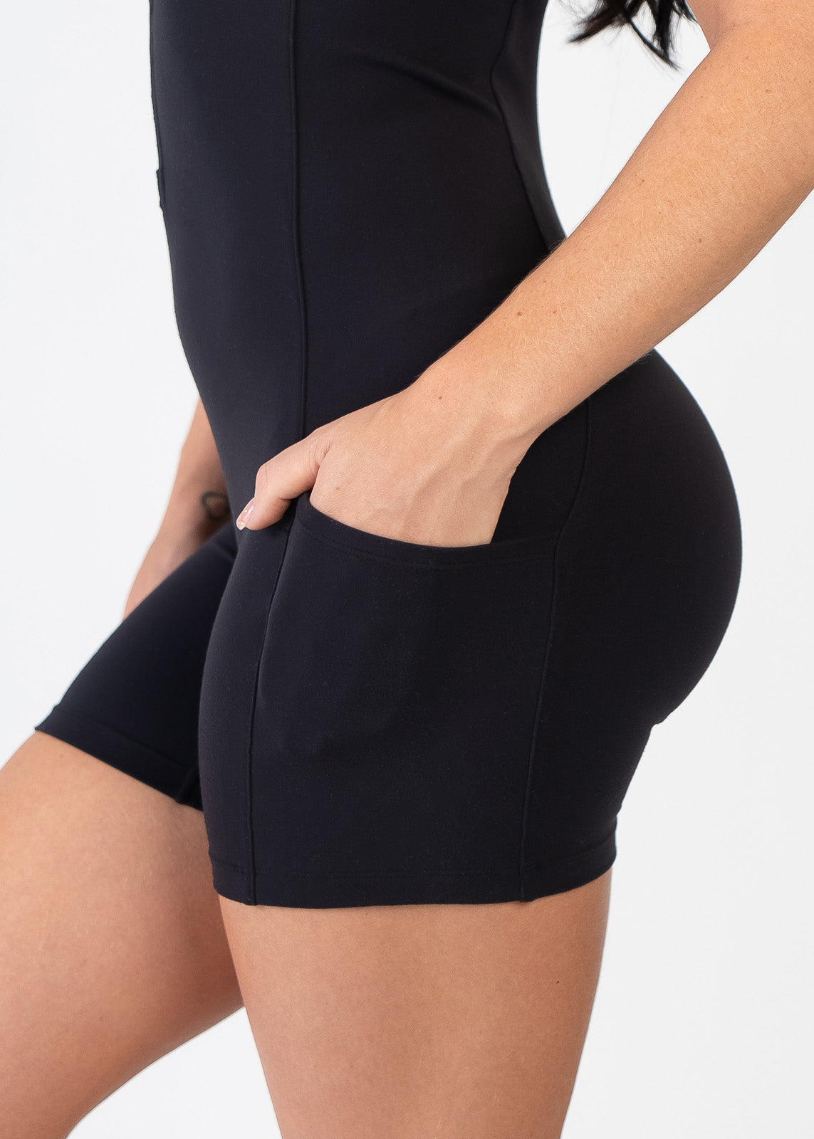 NKD Sporty Bodysuit for Women - Stretchy Seamless Workout Top - Black | Gym, Yoga, Running & Casual Wear