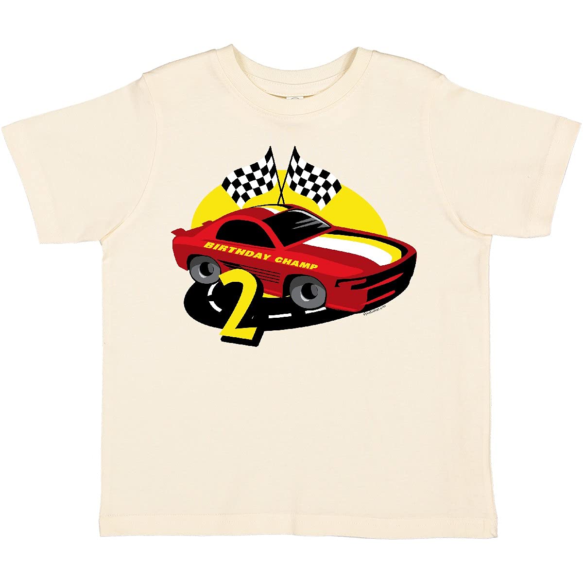 Inktastic Race Car 2nd Birthday Toddler T-Shirt - Cute Toddler Boy Outfit for Birthday Party, Car Theme Celebration & Toddler Photo Shoots