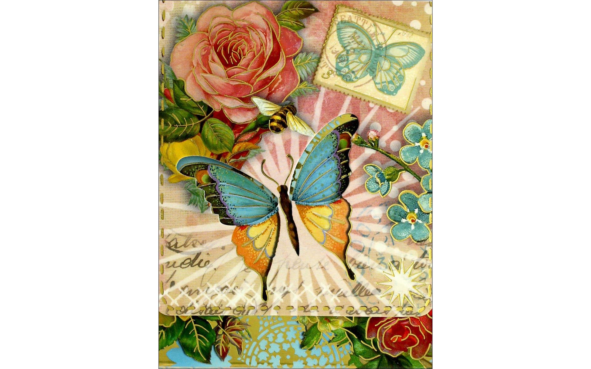 Punch Studio Window Pocket Notepads - Pink Butterfly Design Notepads for Office, School & Daily Use | Cute Stationery for Notes, Lists & Reminders