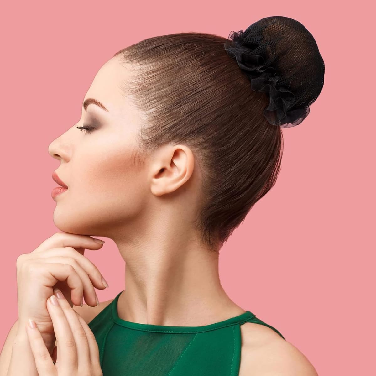 Osceola Invisible Hair Net - Reusable Elastic Black Dance Hairnet for Women & Girls (6 Pack) | Perfect for Ballet, Bun Styling & Performance Hair Cover