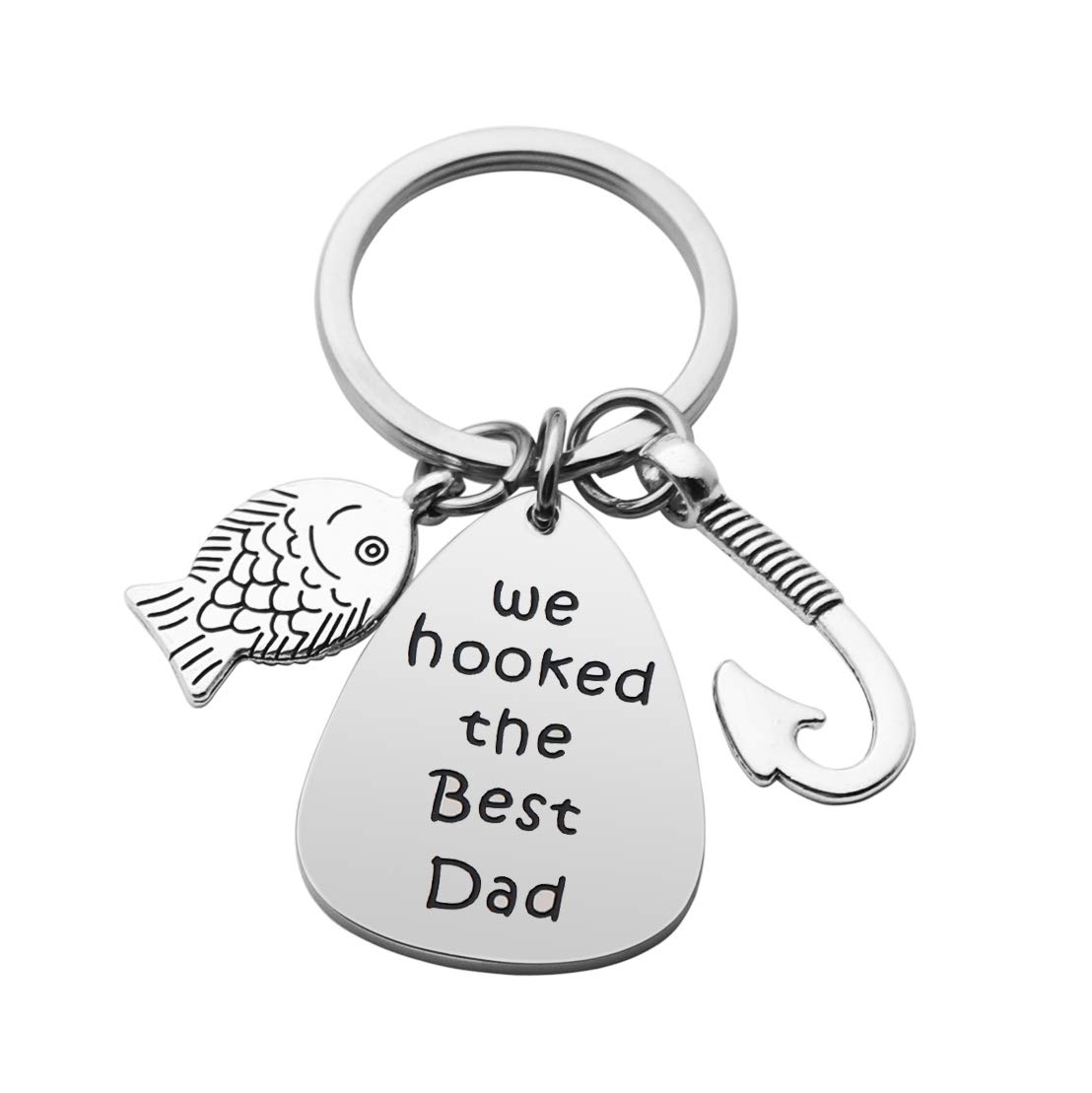 Ankiyabe Fishing Keychain - Best Gift for Dad, Grandpa, Uncle or Papa - Fish Hook Charm Keychain - Perfect for Father's Day, Birthday & Fishing Enthusiasts