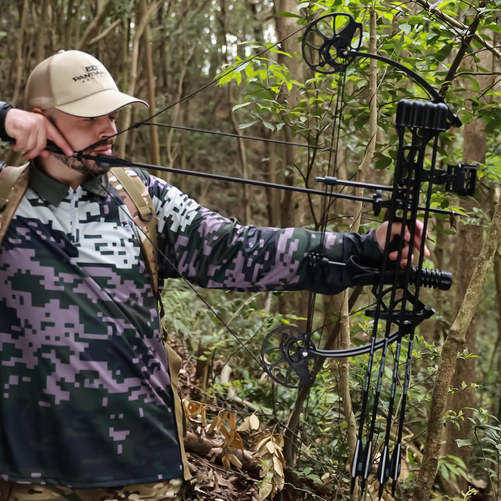 Lightweight Compound Bow Kit for Hunting & Target Practice | Adjustable 0-50 Lbs Draw Weight, 290 FPS Speed | USA-Made Limbs | Complete Archery Set for Adults & Youth | Perfect for Backyard Training, Hunting Trips & Outdoor Adventures (2025 Model)