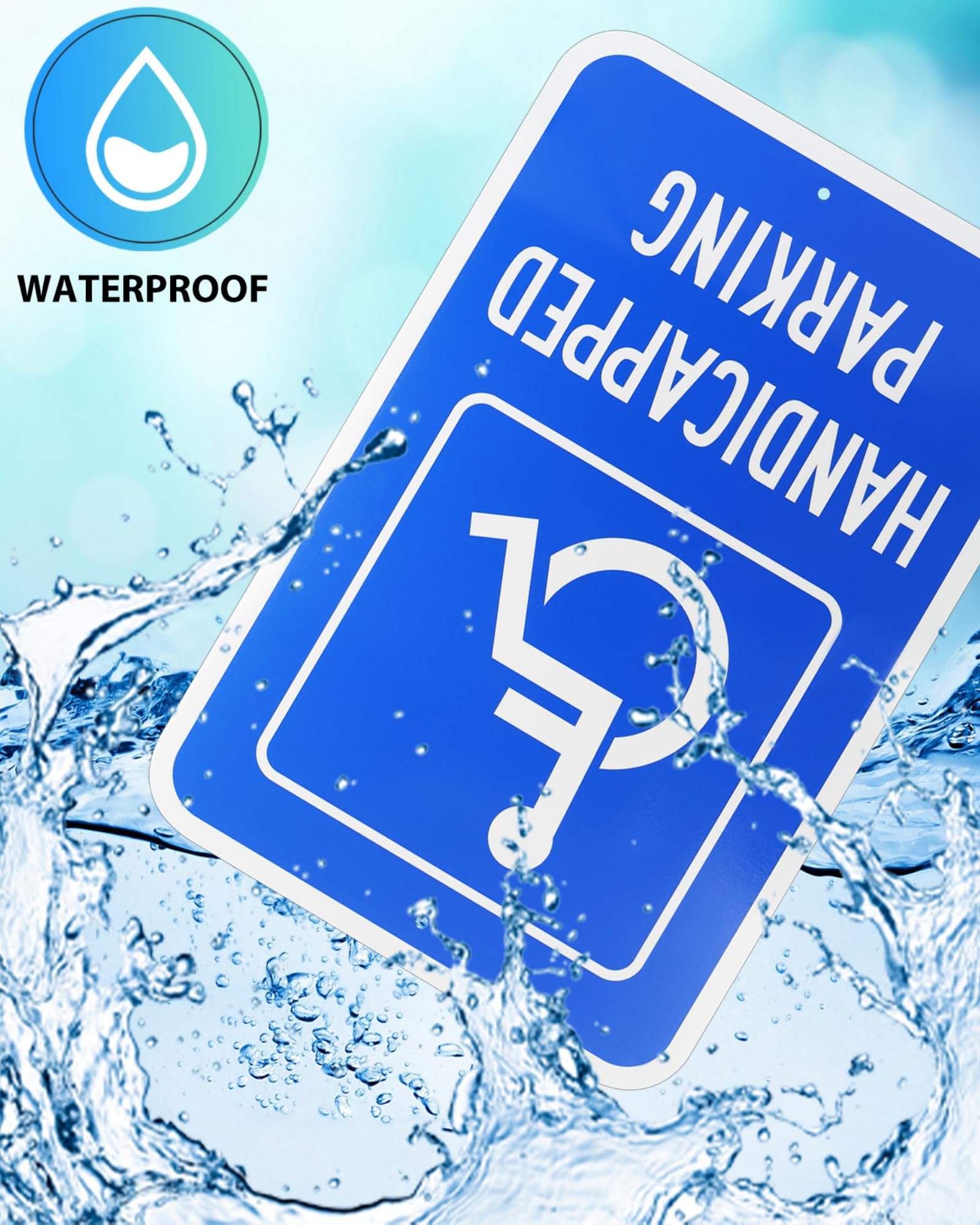 18x12 Inch Handicap Parking Sign - 3M Reflective Aluminum Reserved Parking Sign for Disabled - Weatherproof & Rust-Free .063 Aluminum - Easy Mounting for Indoor & Outdoor Use - Perfect for Parking Lots, Garages, and Accessible Spaces