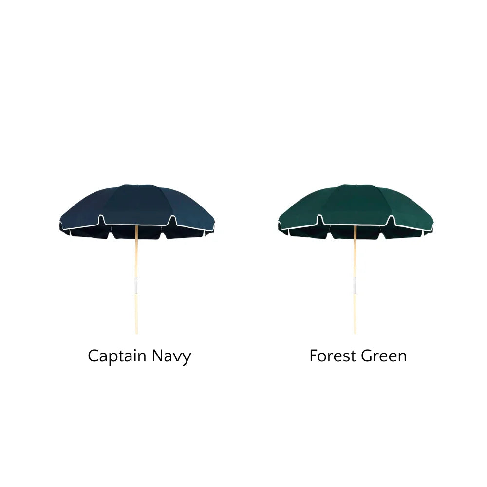 7.5' Classic 8 Rib Round Beach Umbrella - UV Protection Sun Shade for Pool, Patio, and Outdoor Activities - Perfect for Beach Vacations, Backyard Relaxation, and Summer Picnics