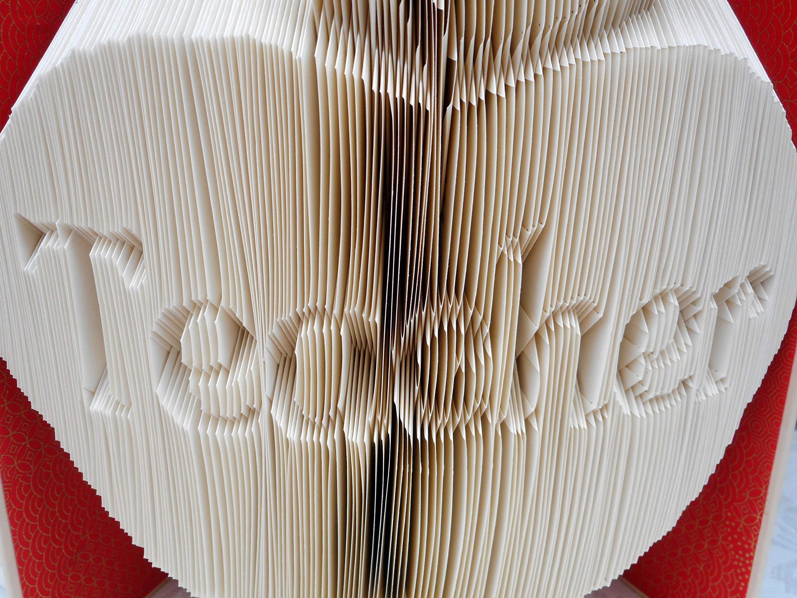 Hand Folded Book Art Sculpture - Unique Teacher, Graduation, 1st Anniversary, Birthday & Christmas Gift Idea | Perfect for Home Decor, Office Desk & Special Occasions