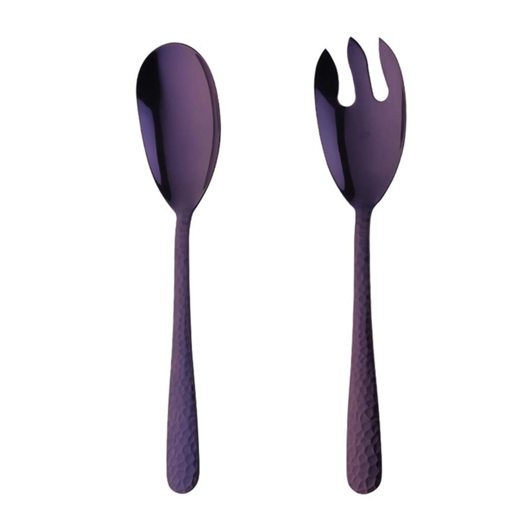 ALREMO HUANGXING - Premium Stainless Steel Salad Serving Set (2PC) - Large Dinner Serving Spoons & Forks - Durable Kitchen Utensils for Restaurants, Hotels & Home Use - Perfect for Buffets, BBQs, Dinner Parties & Everyday Dining