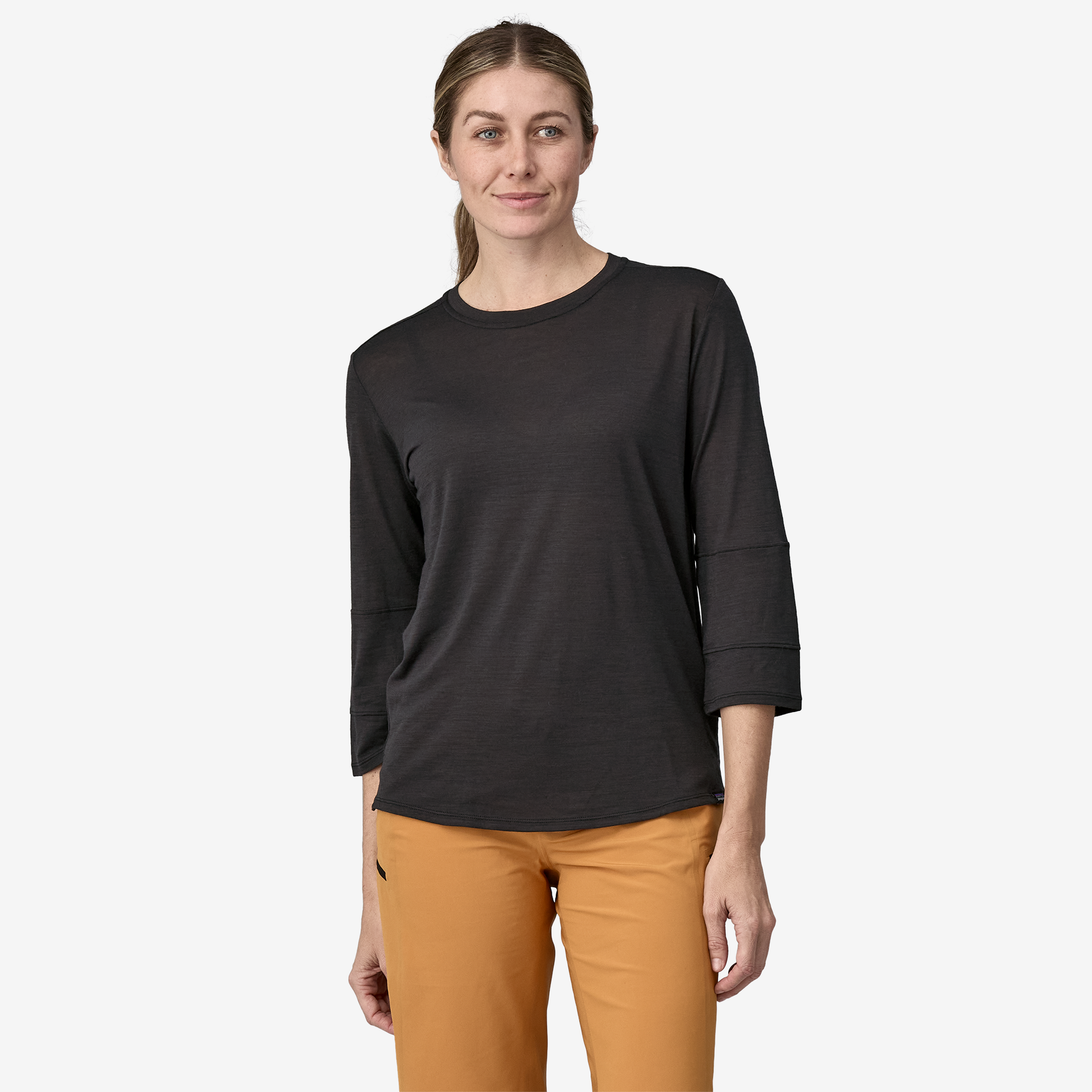 Women's Merino Wool Blend 3/4 Sleeve Cycling Jersey - Breathable & Moisture-Wicking Bike Shirt for Road Cycling, Mountain Biking & Outdoor Sports