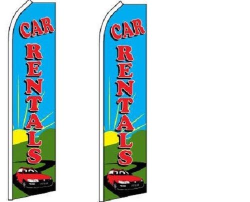 Premium Car Rentals Flag Pack of 2 - Durable Polyester Banners for Vehicle Advertising & Business Promotion (Mount and Poles Not Included) - Perfect for Car Rental Companies, Dealerships & Fleet Branding