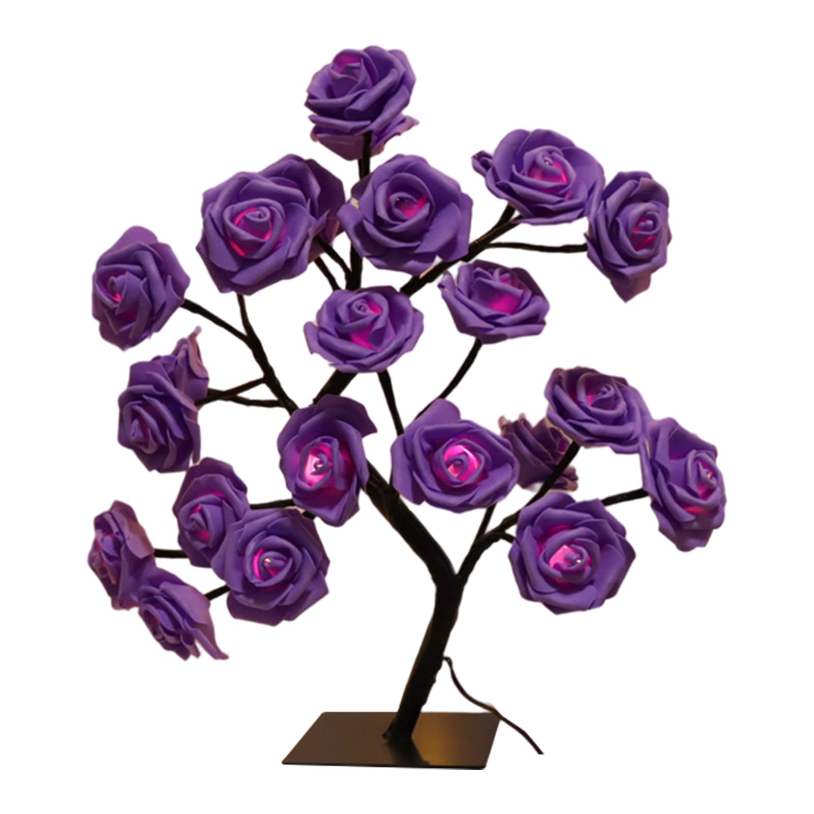 Unizhouxi LED Rose Tree Night Light - Cool Purple Plastic Table Lamp for Valentine's Day Gifts, Romantic Home Decor | Perfect for Bedroom, Nursery, Living Room & Gift Giving