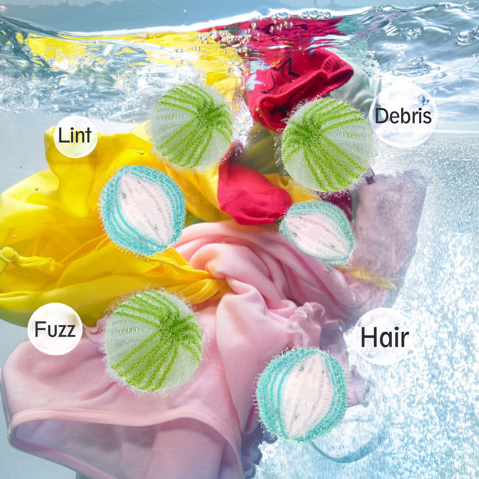 12 Pack Reusable Pet Hair Remover Balls for Laundry - Cat & Dog Hair Catcher for Washing Machine - Lint Remover for Pet Owners (Perfect for Removing Pet Hair from Clothes, Blankets & Bedding)