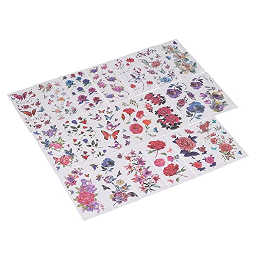 20pcs Waterproof Temporary Tattoo Stickers - Sweatproof, Long Lasting & Easy Remove with Bright Colors | Perfect for Parties, Travel, Festivals & Costume Events
