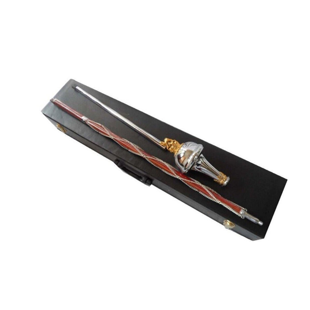 Drum Major Mace Wooden Carrying Case - Premium Protection for Marching Band Equipment | Perfect for Parades, Football Games & Competitions