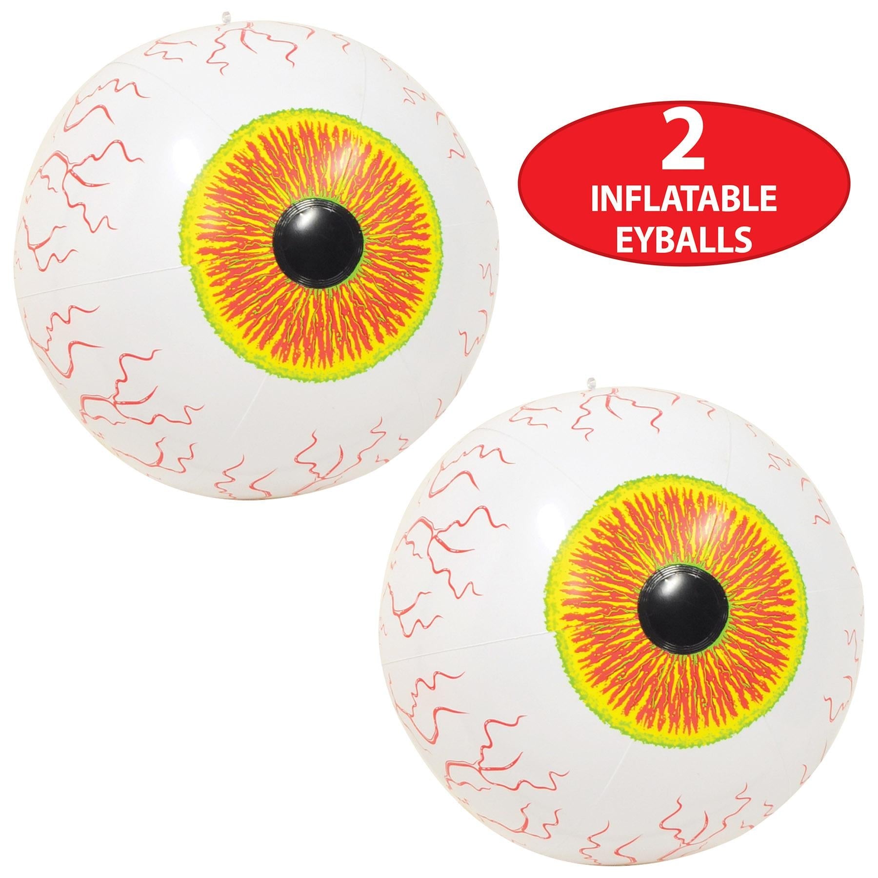 12 Pack Beistle Halloween Inflatable Eyeballs - Spooky Party Decorations for Halloween, Haunted House, and Outdoor Yard Decor